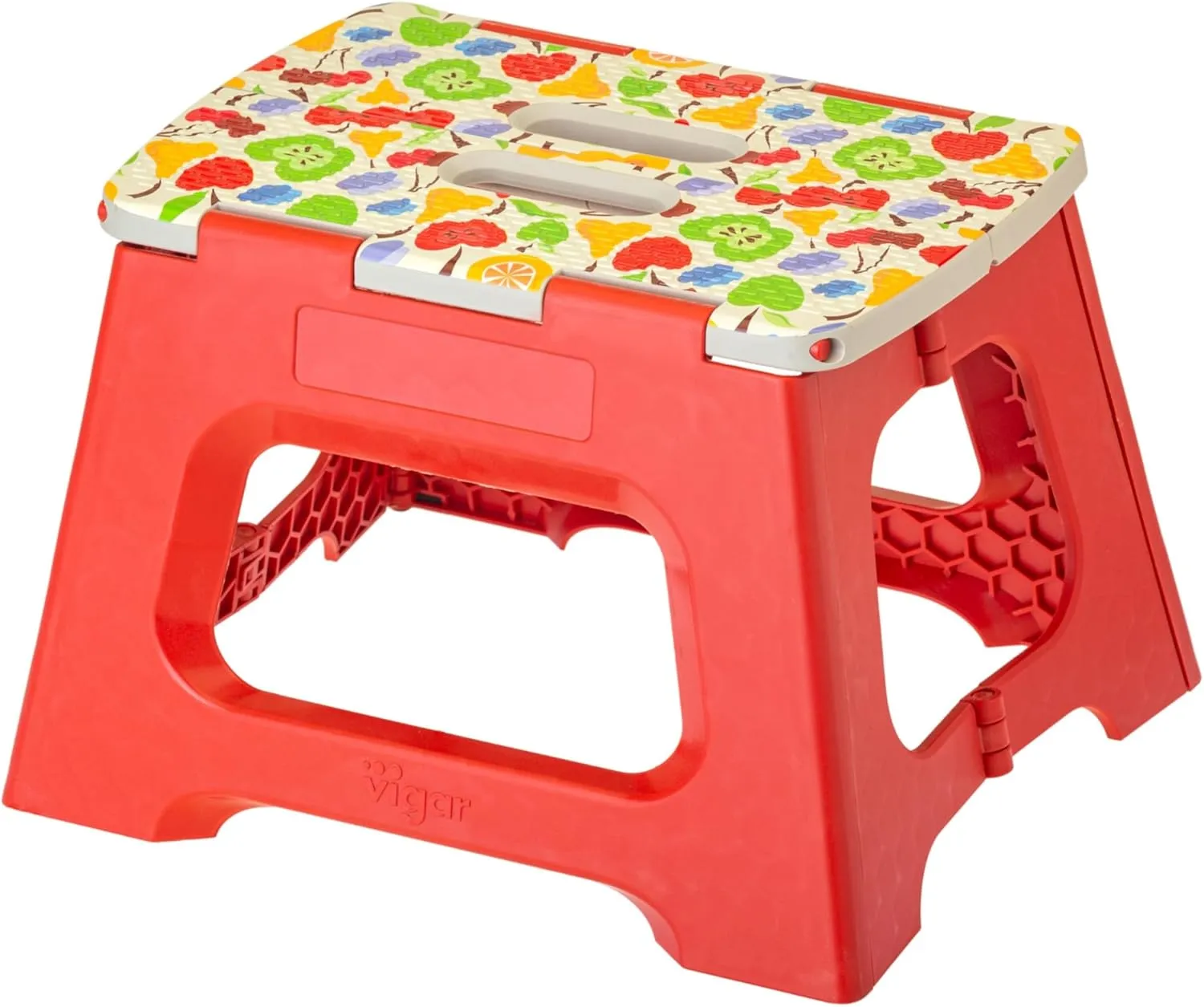 Vigar Compact Kids Stool, 9-inch Step Stool for Toddlers and Kids, Folding Stool up to 330 Pound, Lightweight Non-Slip Folding Step Stool, Fruits
