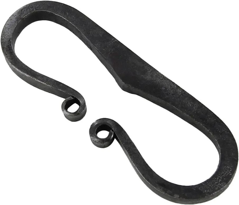 Viking & Roman-Inspired Firesteel Prop – Forged Iron Steel with Darkened Stone Finish, Scroll Design – 3 Inch Traditional C Style Fire Starter for Reenactments, Camping Gear, & Historical Displays