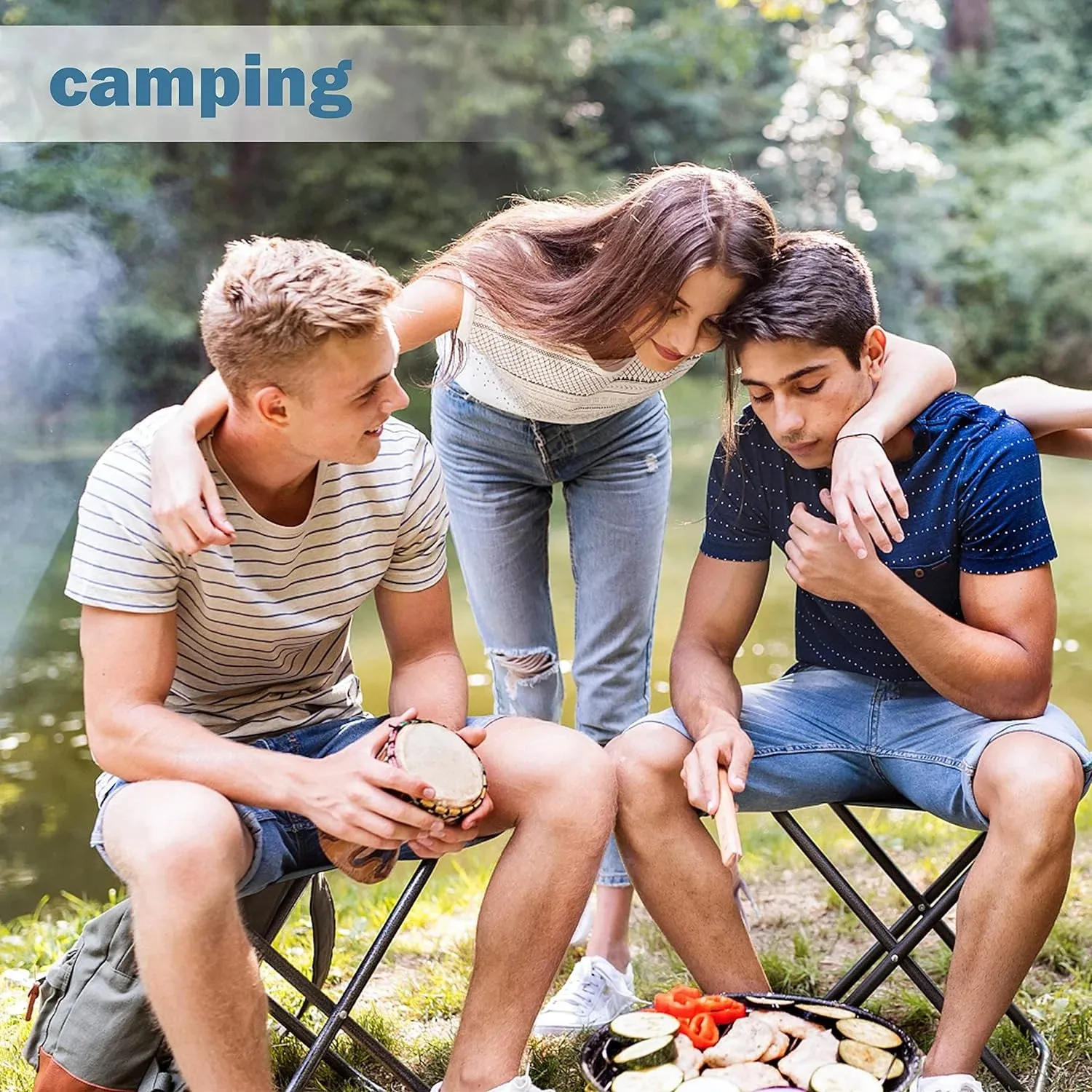 VINAUO lightweight folding camping stool for outdoor activities