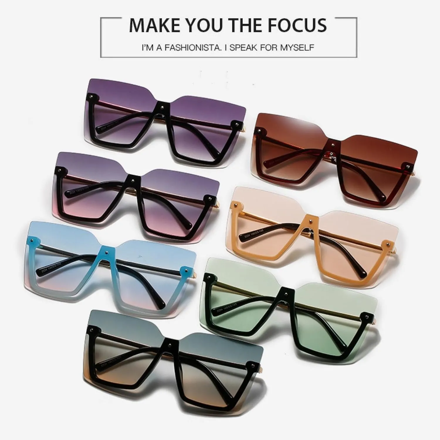 Vintage Half Frame Women Men Fashion Big Frame Sun Glasses Outdoors Driving Shades Uv400
