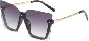 Vintage Half Frame Women Men Fashion Big Frame Sun Glasses Outdoors Driving Shades Uv400