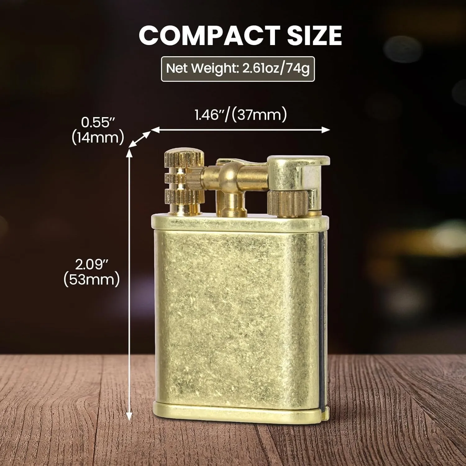 Vintage Lighter, Permanent Match Lighter, Cool Trench Lighter, Antique Lighter, Unique Lighters, Kerosene Lighter Fluid Reusable Waterproof Matches Lighters (No Oil) (Copper)