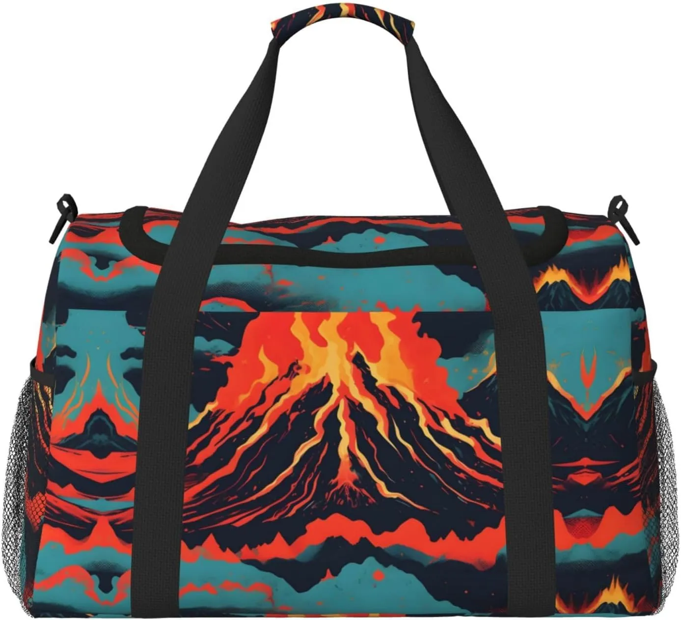 Volcano print Weekender Overnight Carry On Bag Gym Luggage Bag Duffel Bag for Travel Women