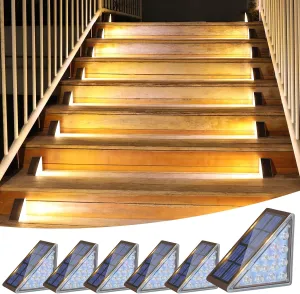 VOLISUN Solar Step Lights Outdoor Waterproof, LED Outdoor Stair Lights, Solar Step Light for Outside, Deck Light Decor for Stair,Front Porch and Patio(Brown,6 Pack)