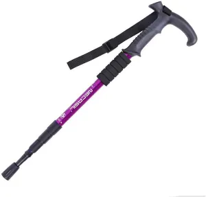 Walking Stick,Trekking Poles Walking Folding Cane with T Handle,Antishock,Quick Lock,Telescopic,Collapsible, Ultralight for Men Women, purple