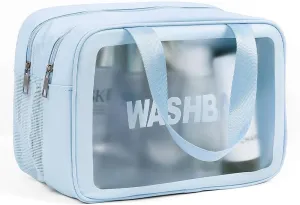 Wash Bag for Women & Men - Large Capacity Travel Toiletry Bag with Matte Translucent Window & Wet/Dry Pockets, Waterproof & Portable Organizer for Cosmetics,Gym & Shower Essentials