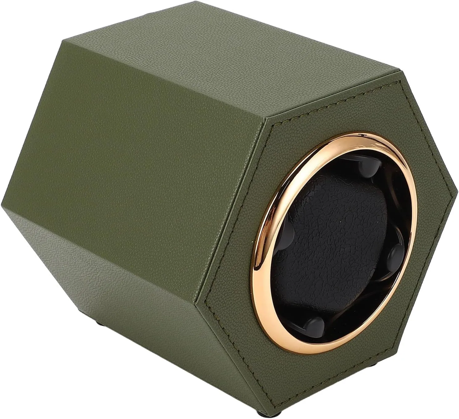 Watch Winding Box, Compact Hex Shaped Watch Winder Kit for Home Shop (Army Green W147D)