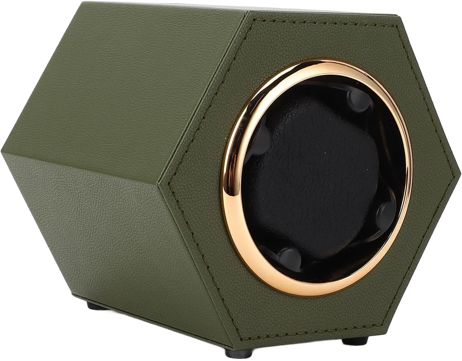 Watch Winding Box, Compact Hex Shaped Watch Winder Kit for Home Shop (Army Green W147D)