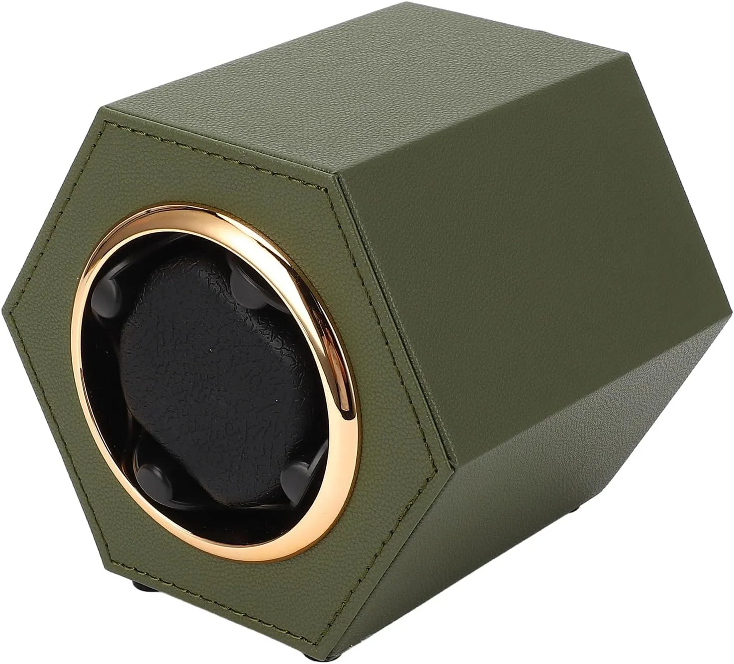 Watch Winding Box, Compact Hex Shaped Watch Winder Kit for Home Shop (Army Green W147D)