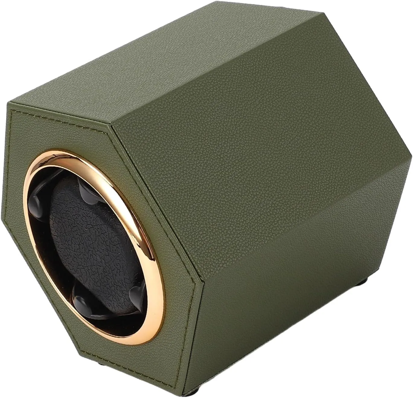 Watch Winding Box, Compact Hex Shaped Watch Winder Kit for Home Shop (Army Green W147D)