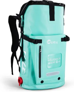 Waterproof Backpack, 40L Dry Bag Backpack Heavy Duty Roll-Top with Phone Front-Zippered Pocket Cushioned Padded Back Panel, Submersible Water Bag for Kayaking, Boating, Rafting, Swimming, Camping