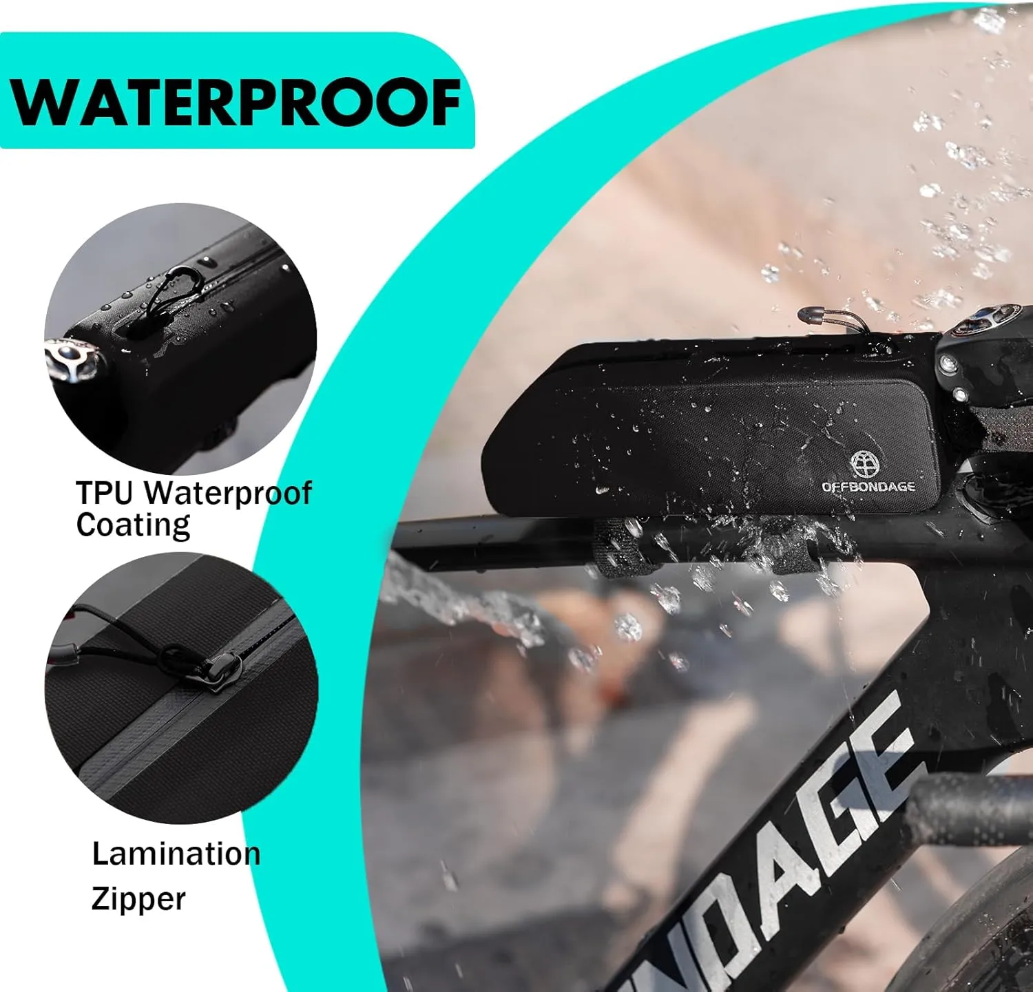 Waterproof Bike Top Tube Bag - TPU Bolt-On & Strap Mount Frame Pack, Lightweight Aerodynamic Cycling Storage for Mountain/Road/Gravel