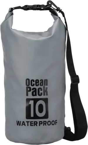 Waterproof Dry Bag, 10L Fit for Women Men Water Proof Bags Lightweight Dry Storage Floating Backpack with Whistle for Travel Backpacking Boating Kayaking Camping (Gray)
