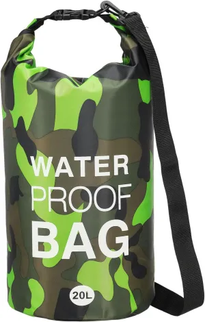 Waterproof Dry Bag, 20L Fit for Women Men Water Proof Bags Lightweight Dry Storage Floating Backpack with Whistle for Travel Boating Kayaking (Green Camouflage)