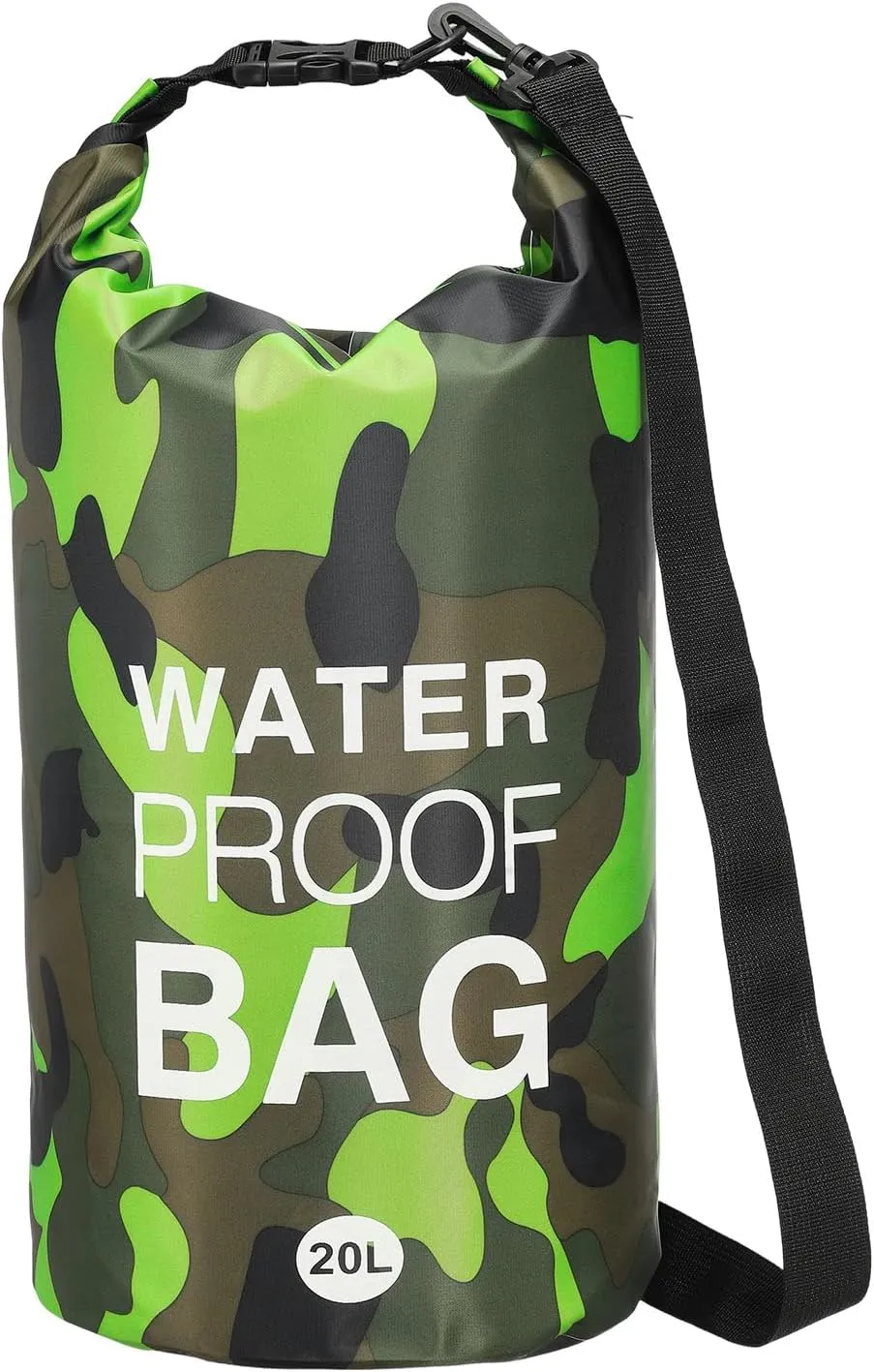 Waterproof Dry Bag, 20L Fit for Women Men Water Proof Bags Lightweight Dry Storage Floating Backpack with Whistle for Travel Boating Kayaking (Green Camouflage)