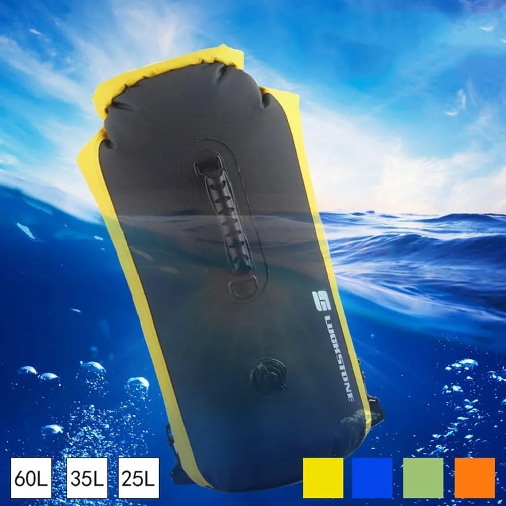 Waterproof Dry Bag 25L/35L/60L PVC Duffel for Kayaking Canoeing Rafting Camping Boating Fishing Outdoor Adventures Water Snow Dust Protection(35L Black)