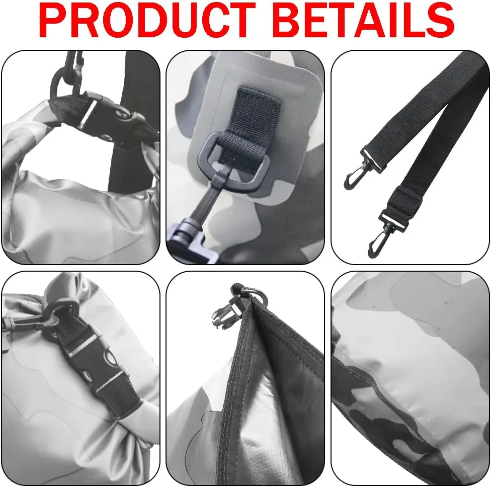 Waterproof Dry Bag 2L/5L/10L/20L/30L, Dry Sack for Kayaking Rafting Boating Beach Surfing Swimming, Camping, Hiking, Beach, Fishing Green Backpack with Waterproof Phone Case