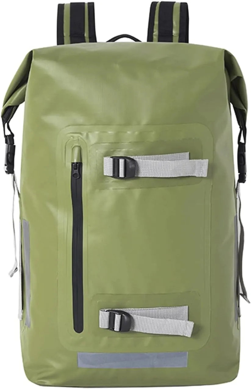 Waterproof Dry Bag, 40L Roll Top Lightweight Dry Storage Bag Backpack with Exterior Zippered Pocket, for Travel