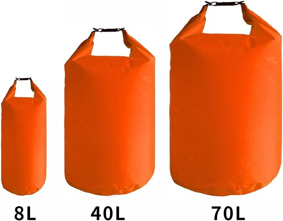 Waterproof Dry Bag 8L/40L/70L, 3-Pack Dry Sack, Lightweight Outdoor Dry Bags Travel Duffel Bags Roll Top Sack for Kayaking, Boating, Swimming, Camping, Hiking, Fishing