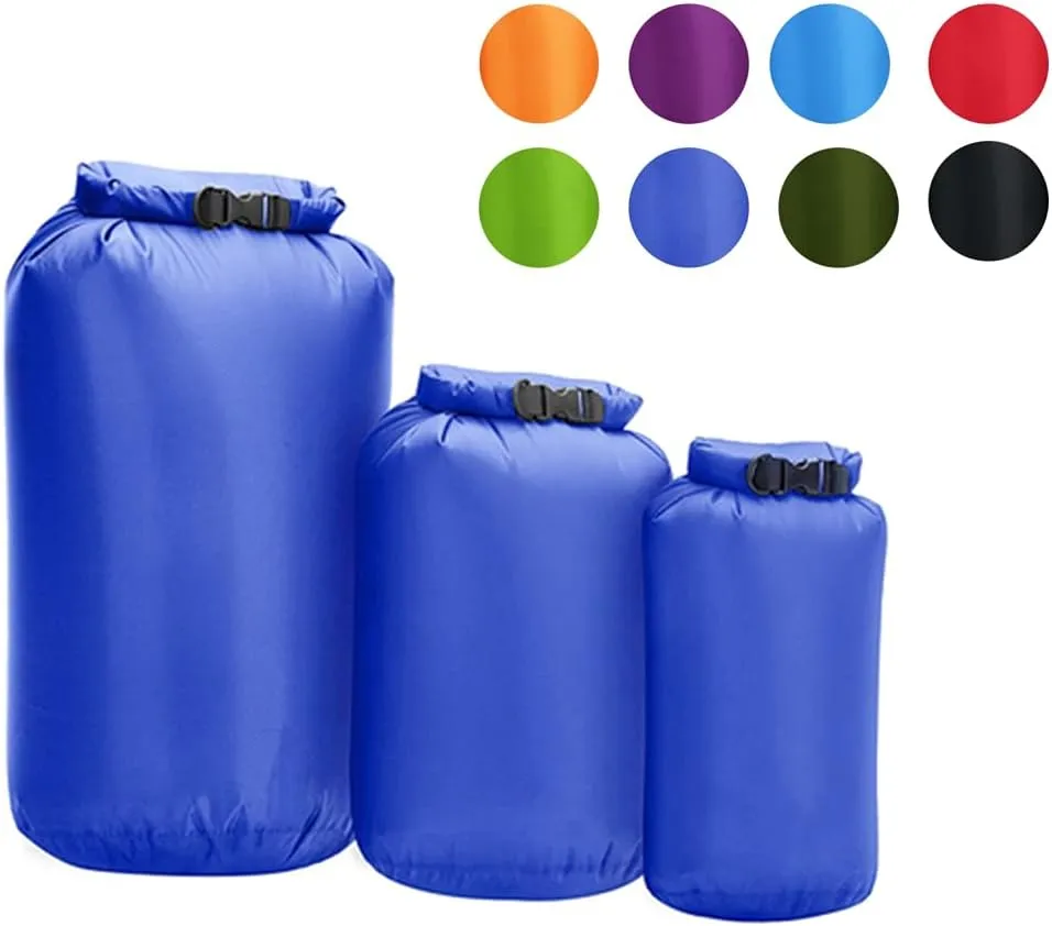 Waterproof Dry Bag 8L/40L/70L, 3-Pack Dry Sack, Lightweight Outdoor Dry Bags Travel Duffel Bags Roll Top Sack for Kayaking, Boating, Swimming, Camping, Hiking, Fishing