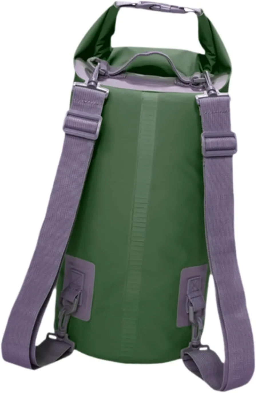 Waterproof Dry Bag Backpack with Shoulder Strap 20L Roll Top Airtight Waterproof Storage Bag for Backpacking Beach Rafting, Green