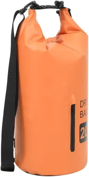 Waterproof Dry Bag for Ultimate Protection, Lightweight and Durable with Zipper, for Outdoor Adventures, Orange 5.3 Gal