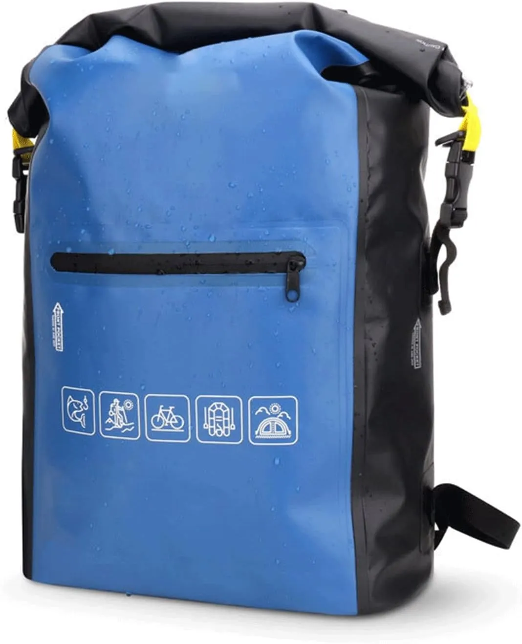 Waterproof Dry Bag for Women Men, Roll Top Lightweight Dry Storage Bag Backpack with Exterior Zippered Pocket, for Travel