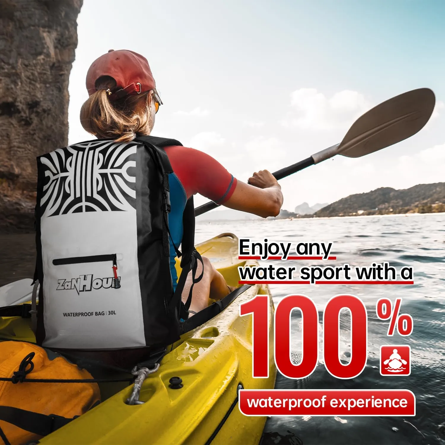 Waterproof Dry Bag with Roll Top - 25L /30L Waterproof Backpack for Kayaking, Swimming, Beach, Hiking