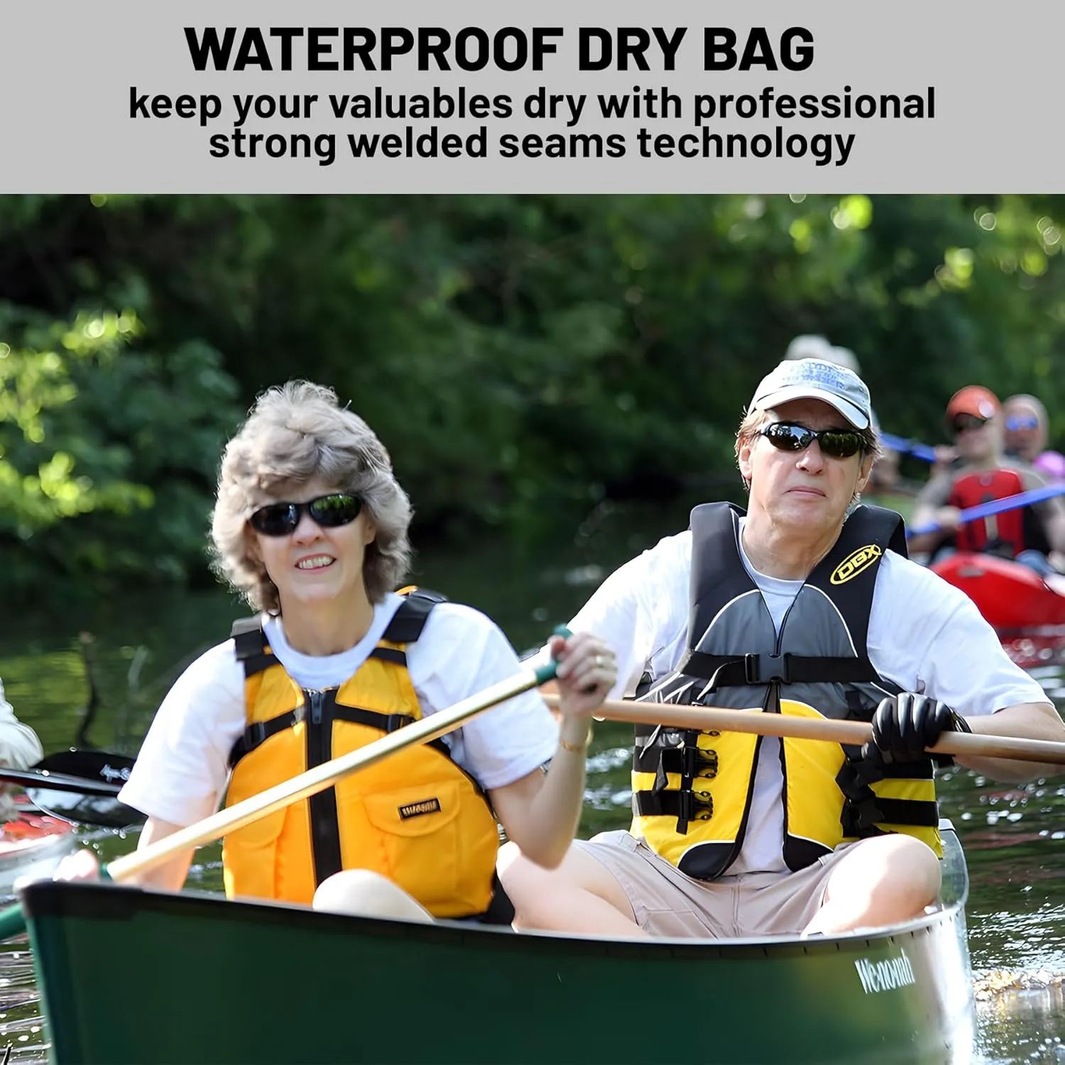 Waterproof Dry Bag,Roll Top Orange Large Waterproof Backpack 2L/5L/10L/20L/30L/40L Floating Lightweight Bags for Kayaking, Boating, Fishing, Swimming Camping with Waterproof Phone Case