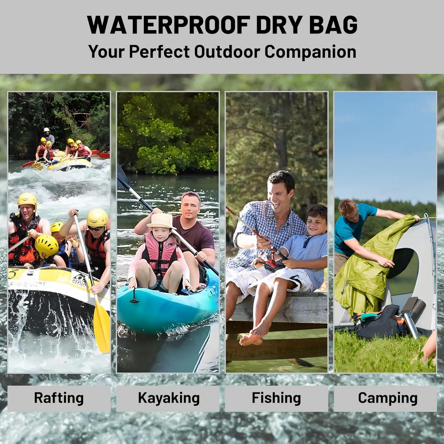 Waterproof Dry Bag,Roll Top Orange Large Waterproof Backpack 2L/5L/10L/20L/30L/40L Floating Lightweight Bags for Kayaking, Boating, Fishing, Swimming Camping with Waterproof Phone Case