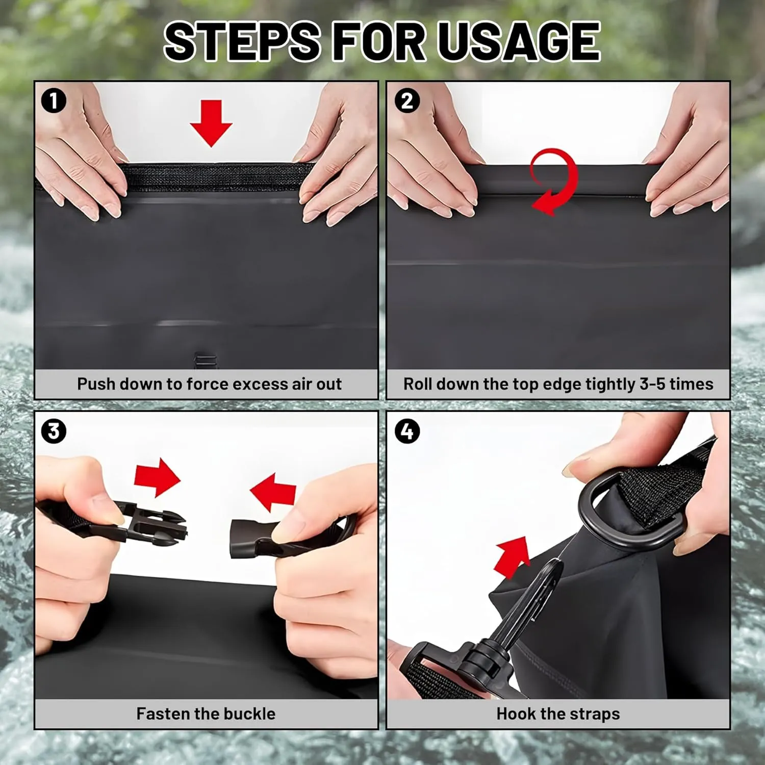 Waterproof Dry Bag,Roll Top Orange Large Waterproof Backpack 2L/5L/10L/20L/30L/40L Floating Lightweight Bags for Kayaking, Boating, Fishing, Swimming Camping with Waterproof Phone Case