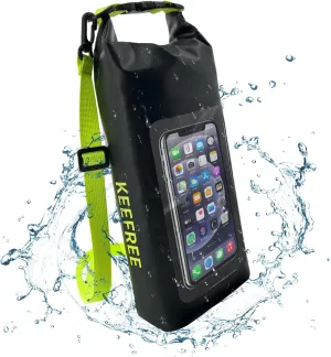 Waterproof Dry Bag,Roll Top Waterproof Backpack Phone Case Pouch for Travel,Kayaking,Rafting,Camping,Surfing,Boating,Hiking,Beach and Fishing (2 L Black Green)