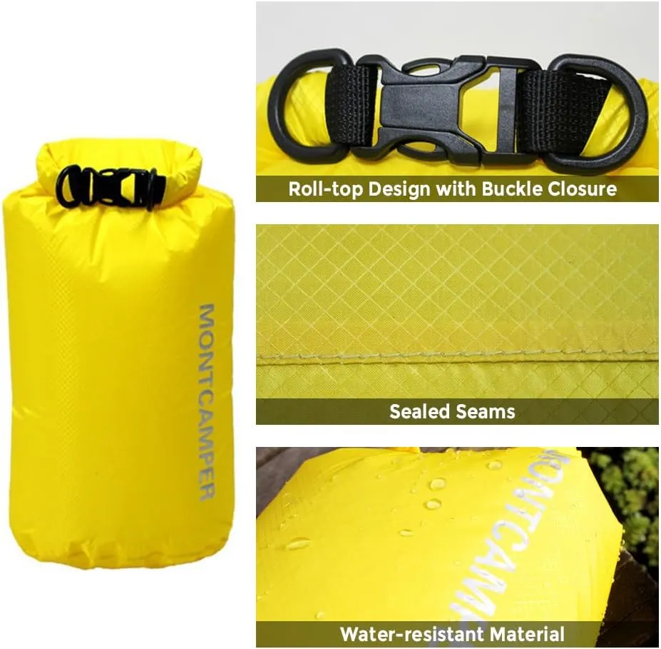 Waterproof Dry Sacks Pack of 3 Lightweight Waterproof Storage Dry Bags for Outdoor Camping Boating Hiking Rafting