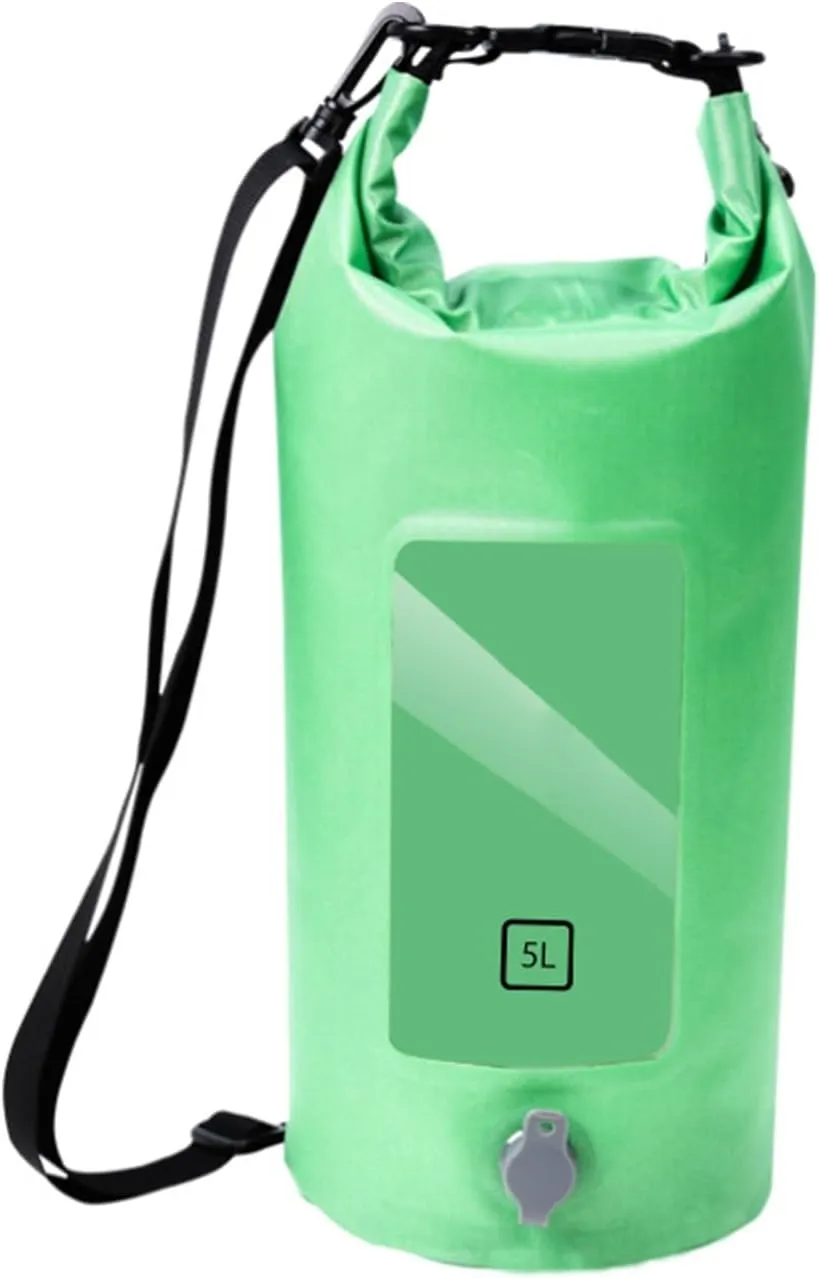 Waterproof Floating Dry Bag for Men Women, 5L Roll Top Sack Keeps Gear Dry with Shoulder Strap for Kayaking Rafting Boating Swimming Camping Hiking Beach Fishing(Green)