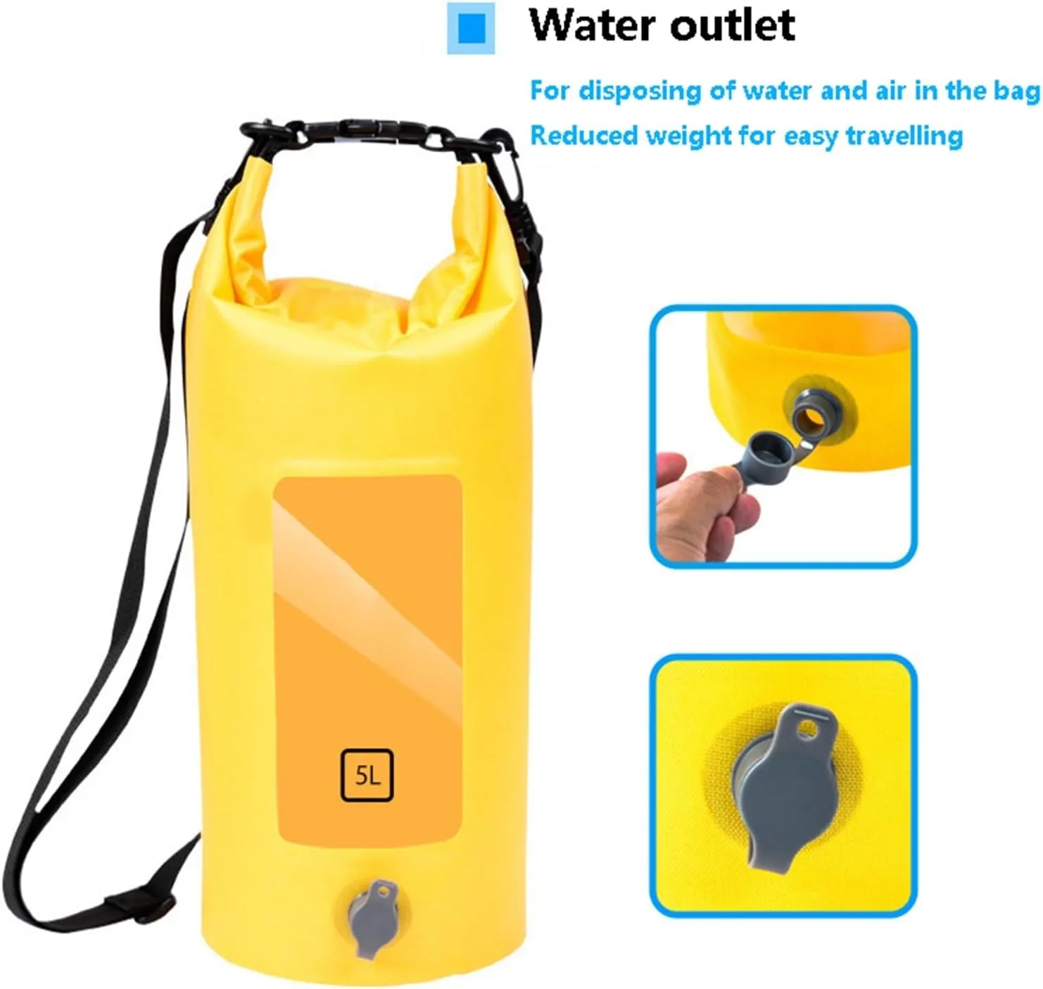 Waterproof Floating Dry Bag for Men Women, 5L Roll Top Sack Keeps Gear Dry with Shoulder Strap for Kayaking Rafting Boating Swimming Camping Hiking Beach Fishing(Orange)