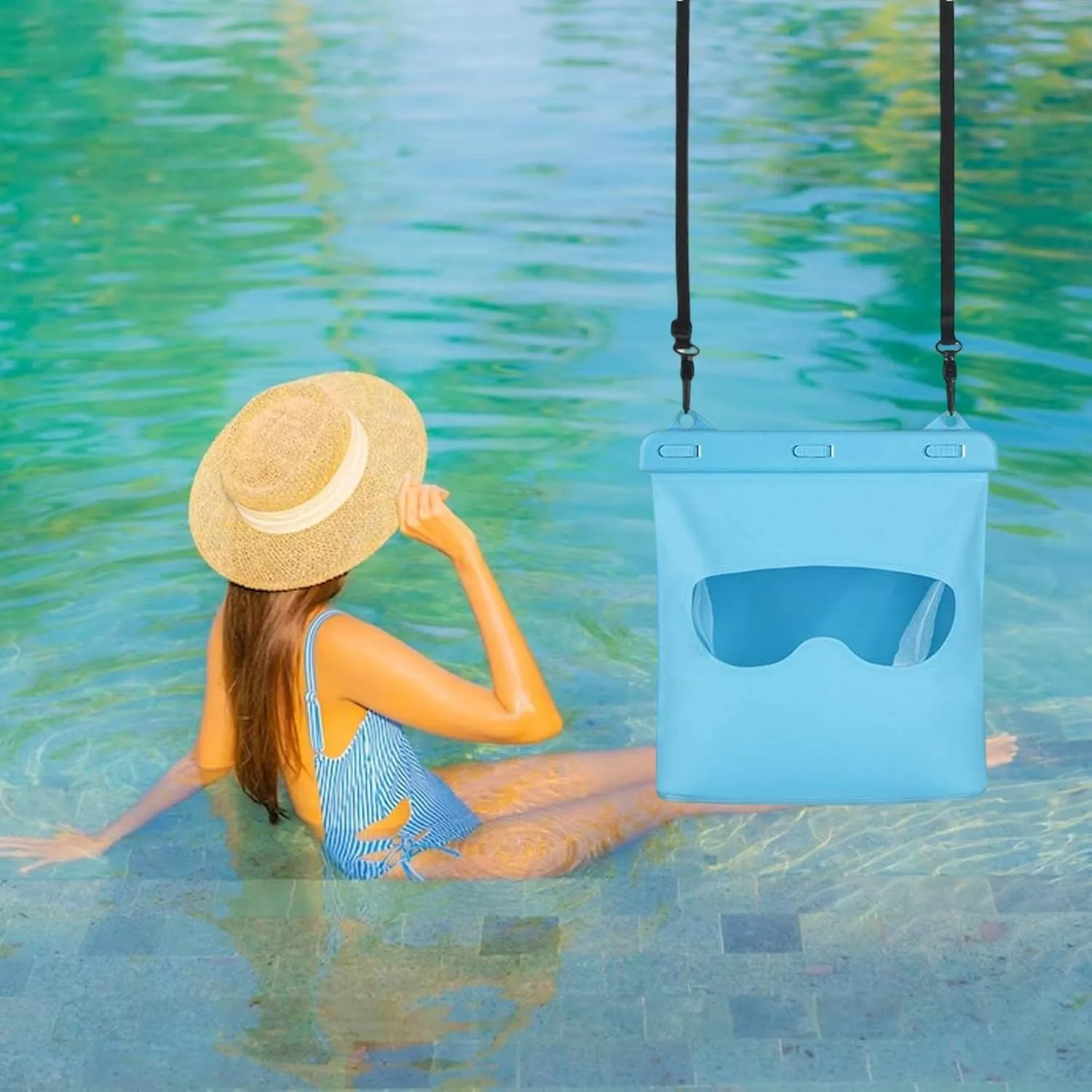 Waterproof Storage Bag, Shoulder Strap Adjustable Dry Bags, for Water Sports Swim Training Fishing Kayaking Hiking