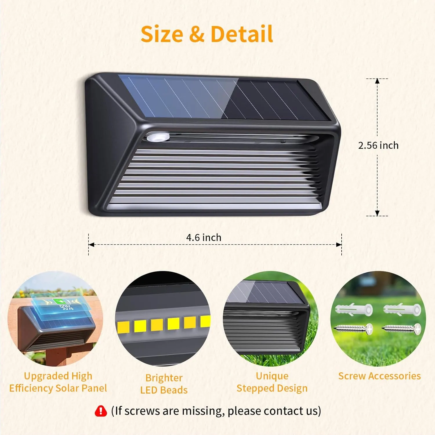WdtPro Solar Fence Lights Outdoor, 12 Pack Bright Led Lights Solar Powered for Step, Wall, Stairs, Patio, Yard (White/Warm White/Neutral)