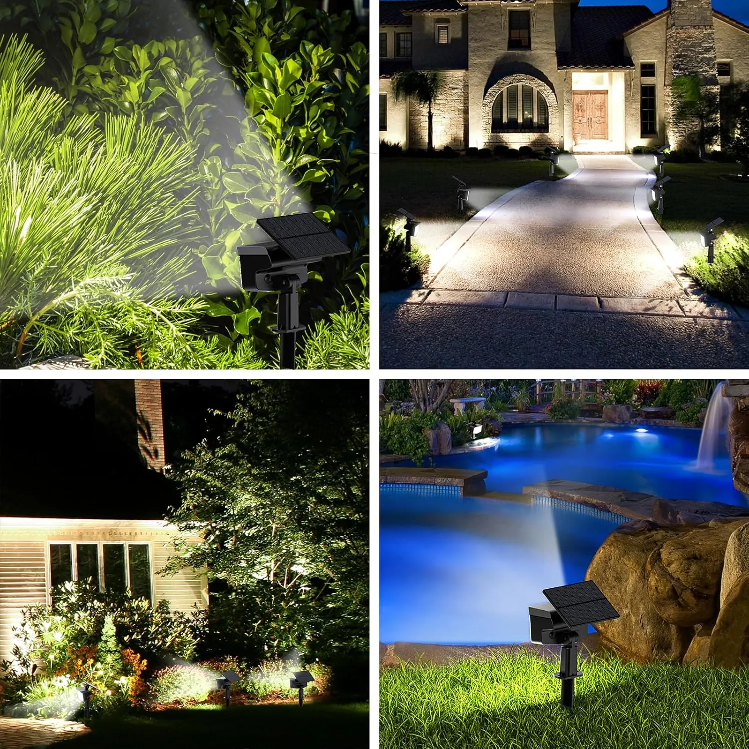 WELALO Solar Spot Lights Outdoor, [10 Pack/3 Modes] Solar Landscape Spotlights, Adjustable Solar Powered Security Lights, IP65 Waterproof Wall Lights for Walkway, Yard, Garden, Driveway (Cool White)