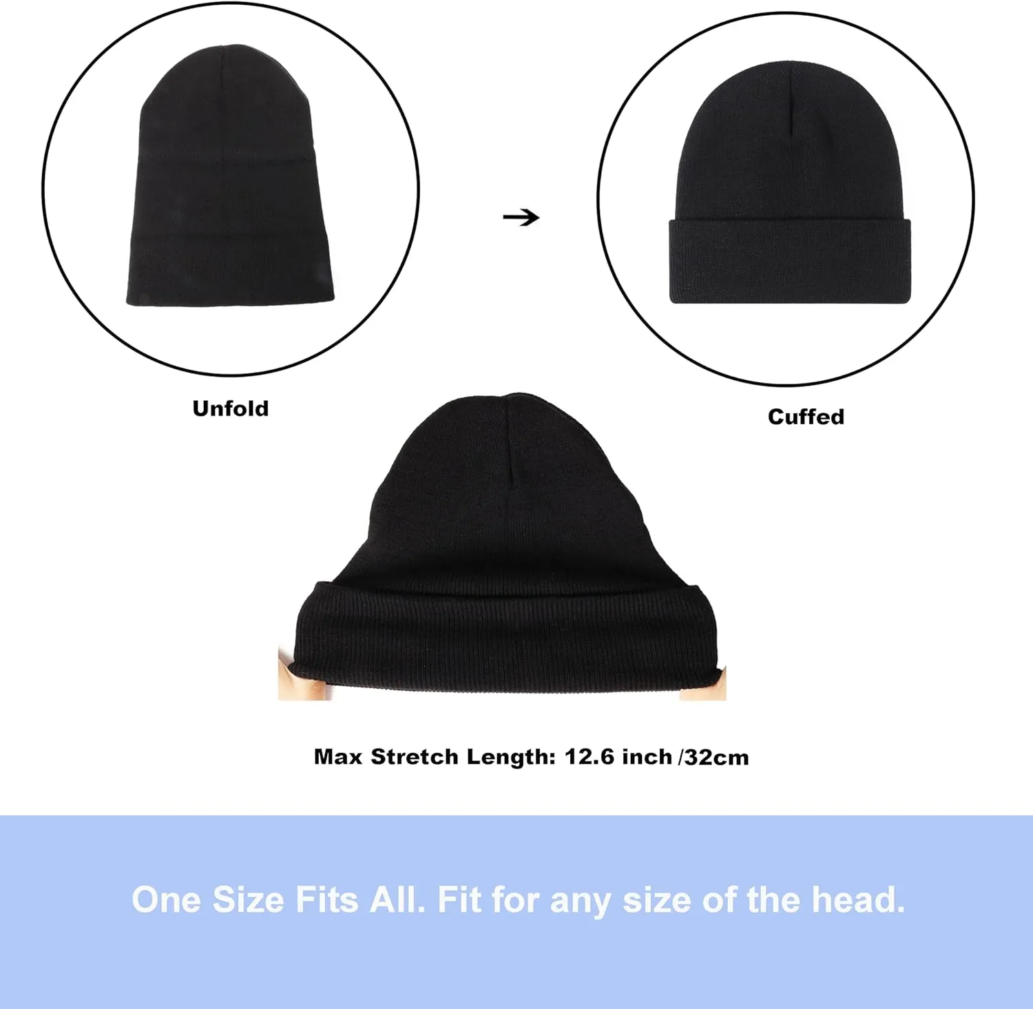 Wheebo 12Pieces Cuffed Knit Beanie Hat for Women Men Winter Skull Ski Cap Unisex Style