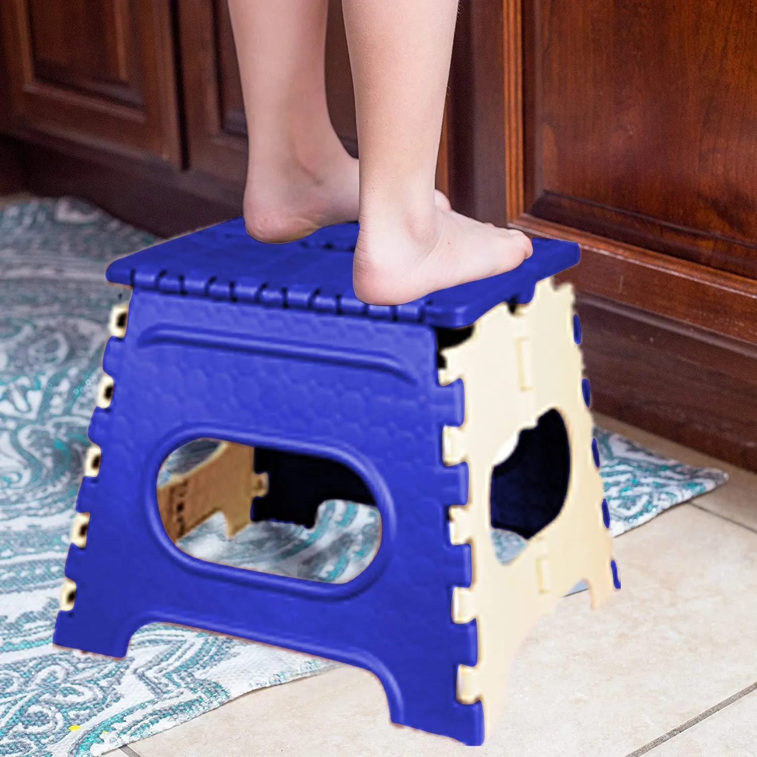 Wide array and Inch Large variety Adults for 12 Kids Stool (Multicolor) Plastic Step Handle with Folding