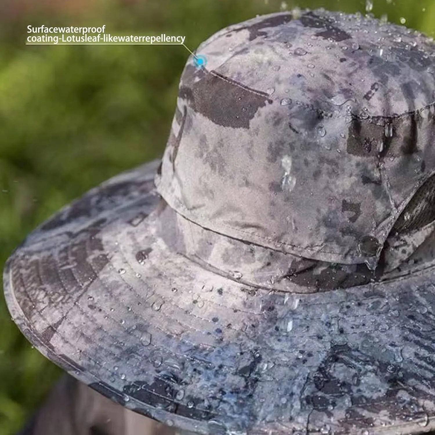 Wide Brim Solar Powered Fan Hat, UPF 50  Solar Power Fan Bucket Hats for Camping Outdoor Hiking Fishing Beach