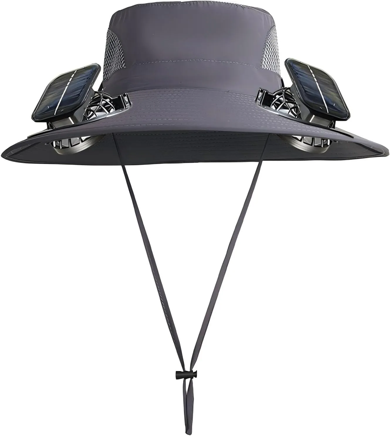 Wide Brim Sun Hat with Solar Fan - Outdoor Solar Fan Hat for Fishing, Hiking, Camping