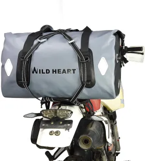 WILD HEART Waterproof Bag 55L 66L 77L Motorcycle Dry Duffel Bag for Travel,Motorcycling, Cycling,Hiking,Camping (66L, Grey)