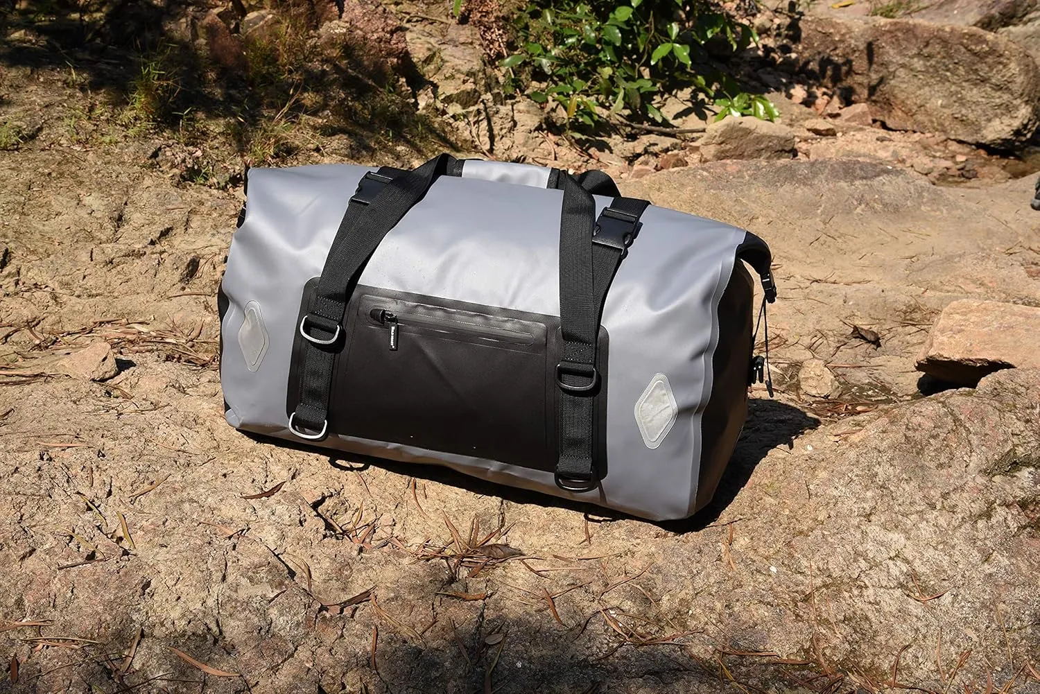 WILD HEART Waterproof Bag 55L 66L 77L Motorcycle Dry Duffel Bag for Travel,Motorcycling, Cycling,Hiking,Camping (66L, Grey)