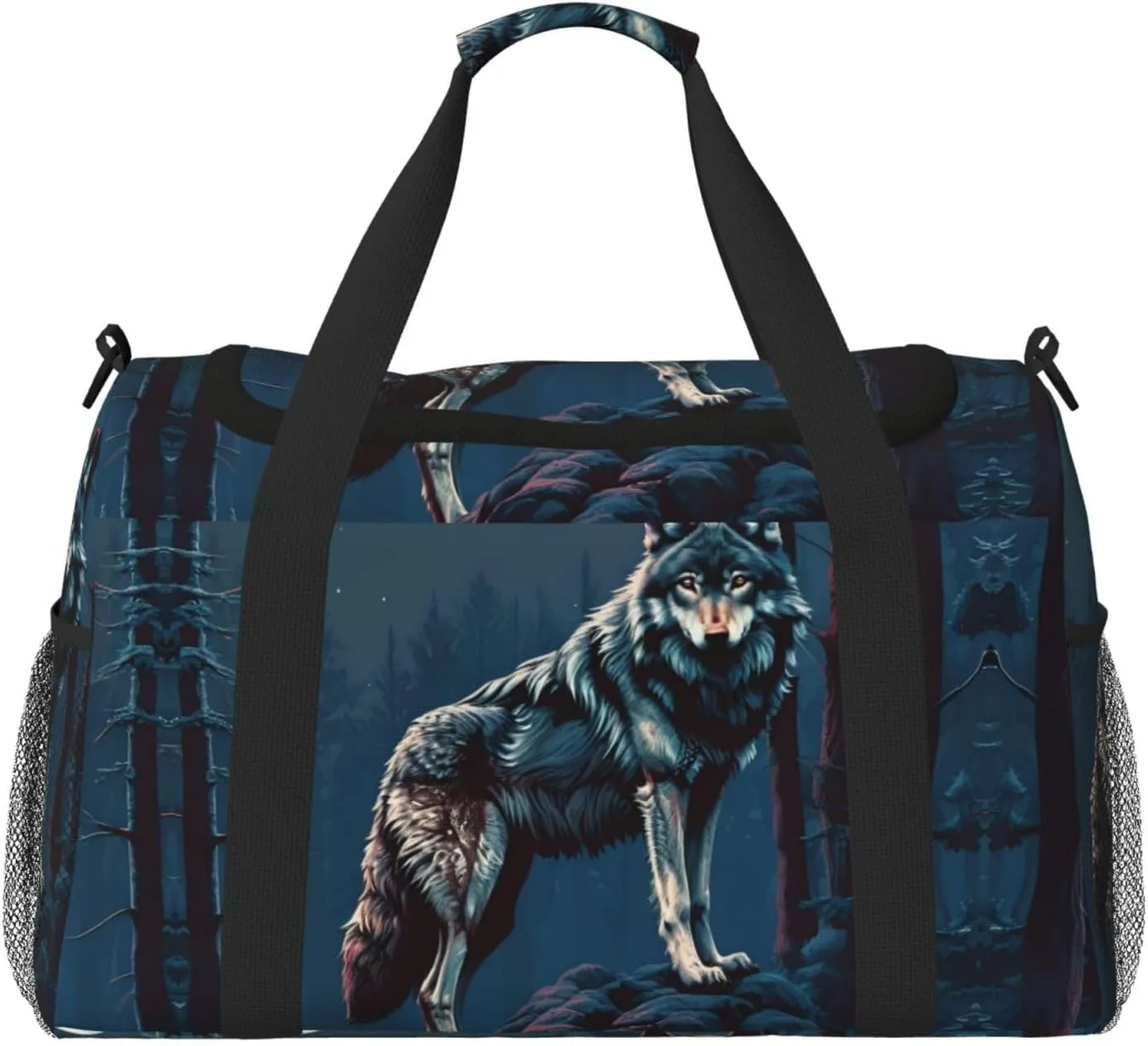 wolf motifs draw print Weekender Overnight Carry On Bag Gym Luggage Bag Duffel Bag for Travel Women