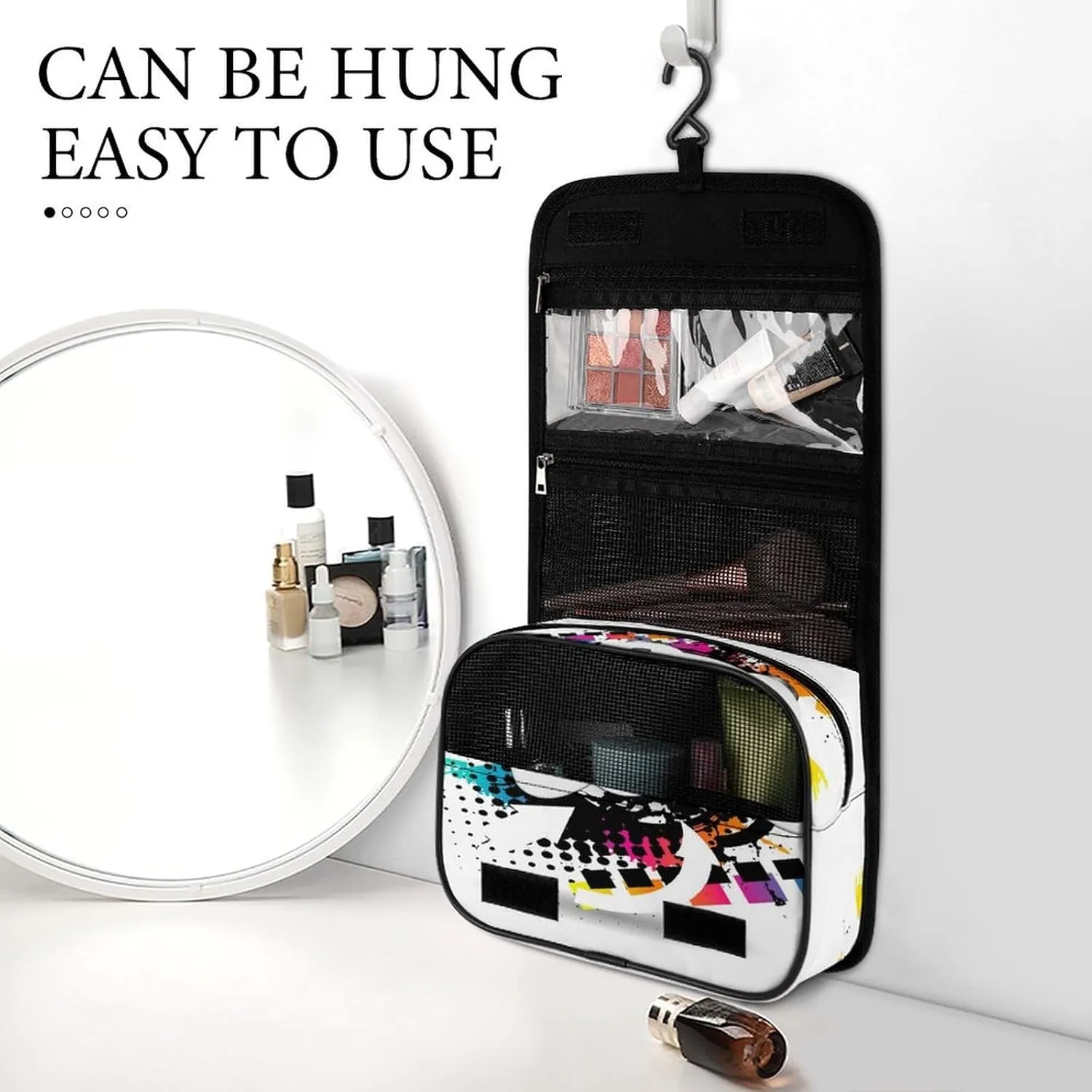 Women Hanging Toiletry Wash bag, Travel Cosmetic Storage Case Organizer