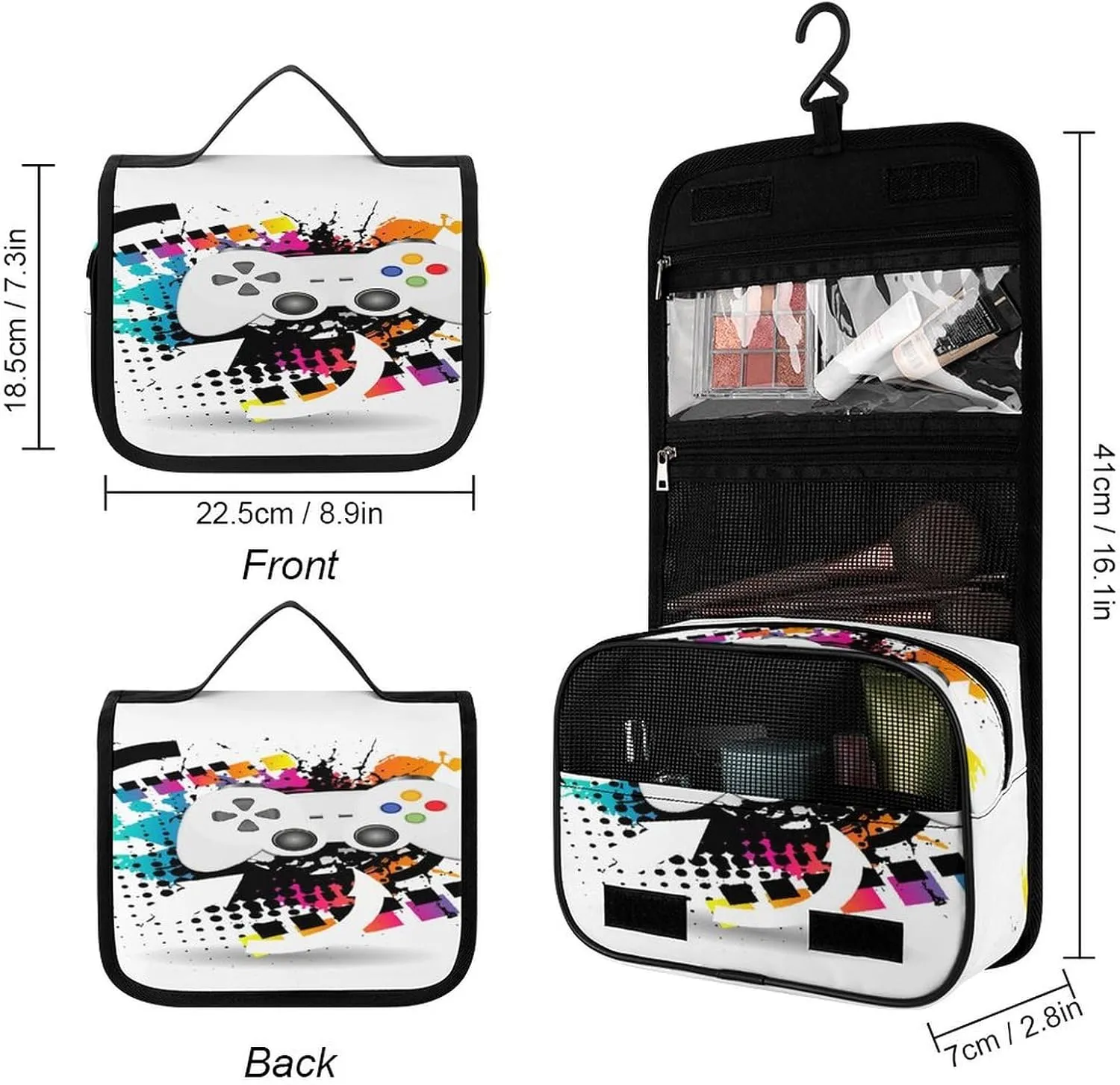 Women Hanging Toiletry Wash bag, Travel Cosmetic Storage Case Organizer