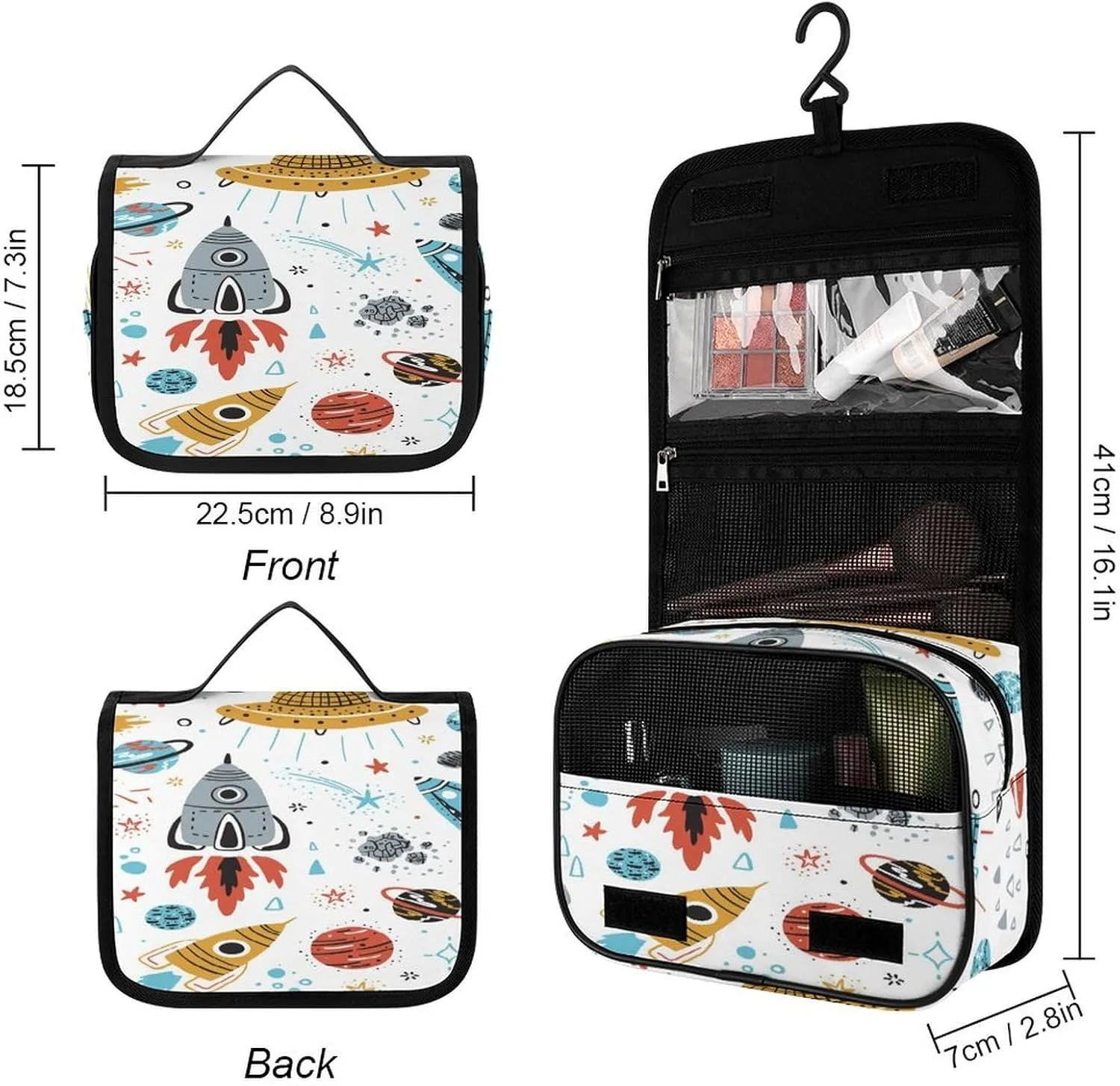 Women Hanging Toiletry Wash bag, Travel Cosmetic Storage Case Organizer