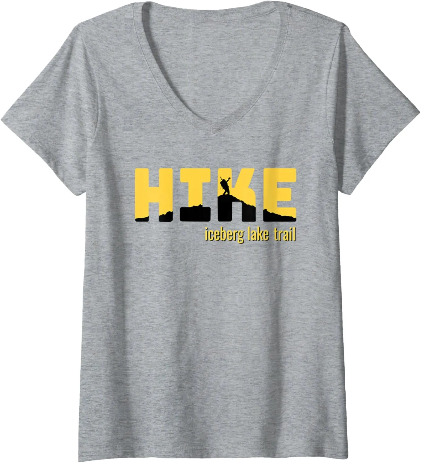 Womens HIKE ICEBERG LAKE TRAIL Classic Hiking V-Neck T-Shirt