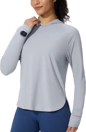 Women's UPF 50  Sun Shirt with Hoodie SPF Long Sleeve UV Protection Clothing Lightweight Fishing Hiking Outdoor